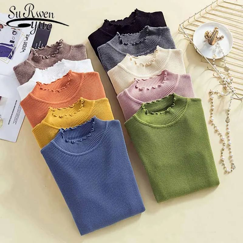 

turtleneck sweater women sueter mujer invierno 2019 long sleeve knitted sweater women pullovers sweaters fashion women 5234 50