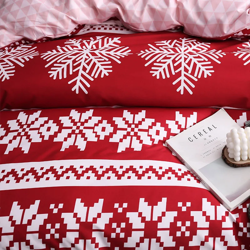 Sisher Merry Christmas комплекты постельного белья постельное белье с принтом снежинки пододеяльник простыня одеяло из полиэстера набор один/queen/King