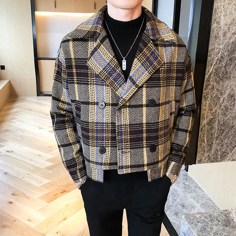Wool Blend Trench Coat Hommes Veste 
