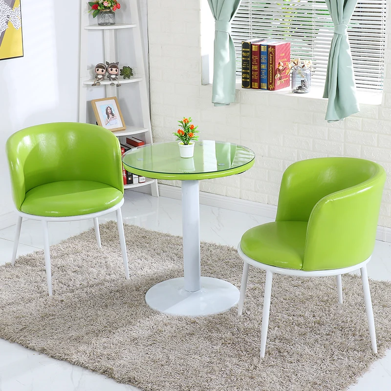 

Creative Leisure Small Round Table Bedroom Chair Back Simple Lazy Leisure Talk Home Table and Chair Combination Three-piece