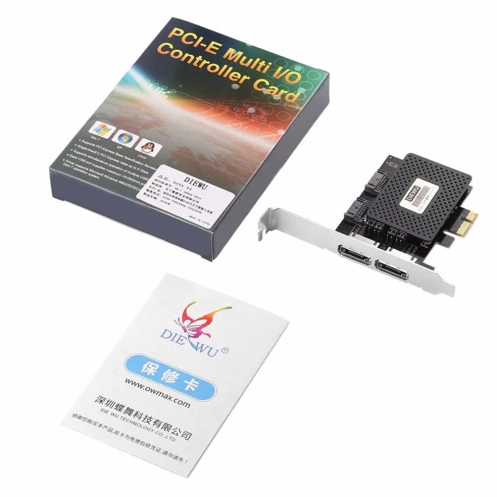 DIEWU захват IPQ и I/O PCI-E к ESATA3.0 адаптер расширения активированный SSD твердотельный жесткий диск мульти I/O контроллер карты