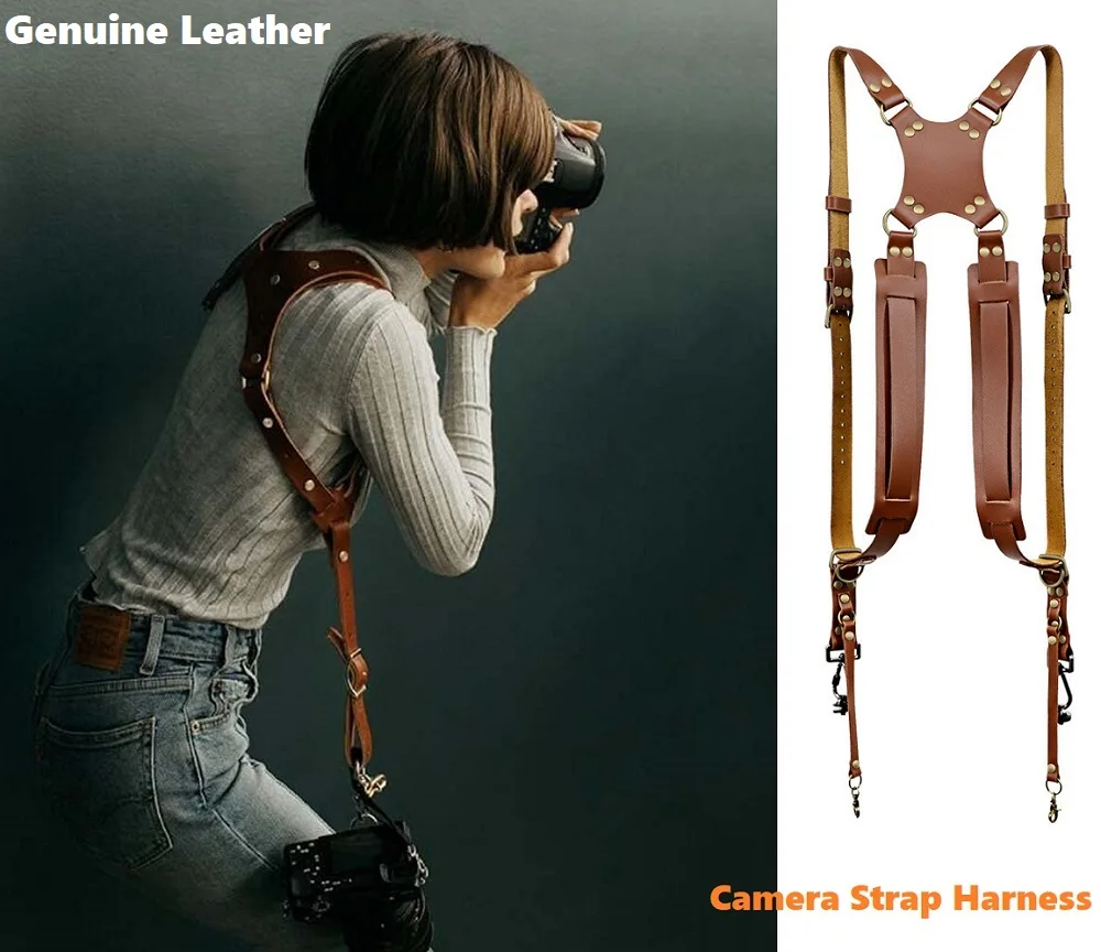 Camera Strap Accessories for Travel Single/Dual Shoulder Leather
