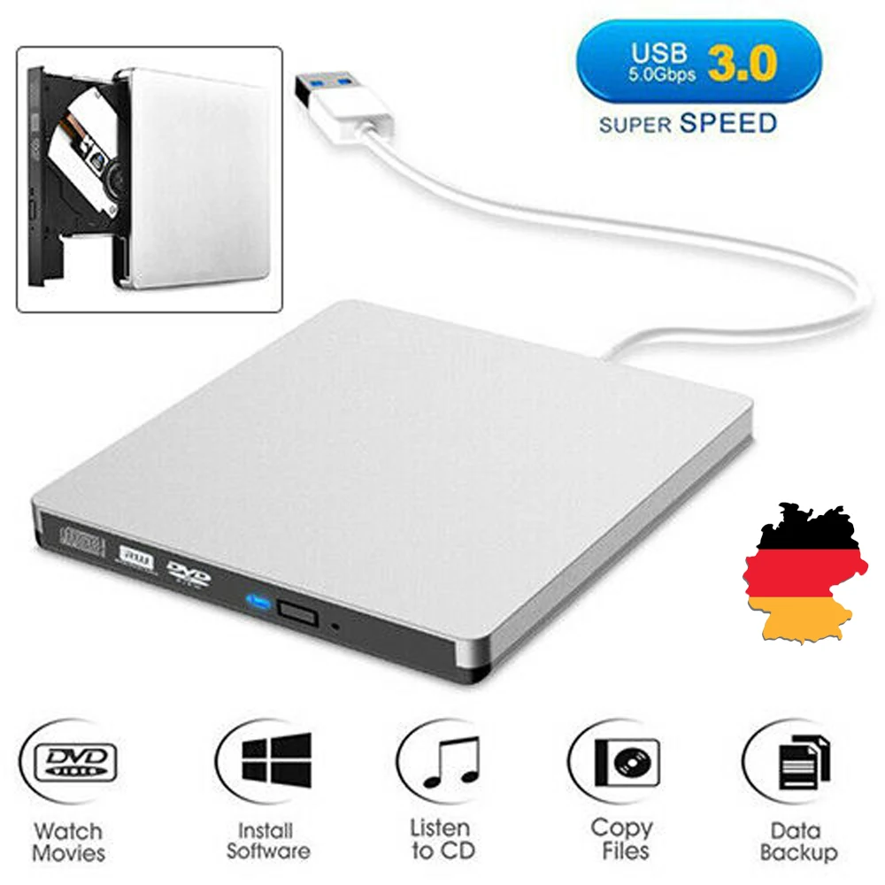 Внешний DVD привод USB 3,0 внешний мобильный оптический привод ноутбук DVD-RW DVD/CD для ноутбука MacBook