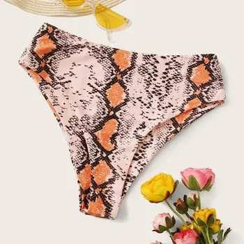 

2020 New Bikini In Stock Women High Waist Ruched Bikini Bottoms Tummy Control Swimsuit Briefs Pants