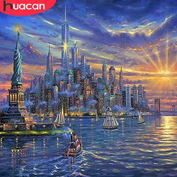 

HUACAN 5d Diamond Painting Landscape Full Square Cross Stitch Diamond Embroidery Seaside Rhinestone Picture Home Decoration