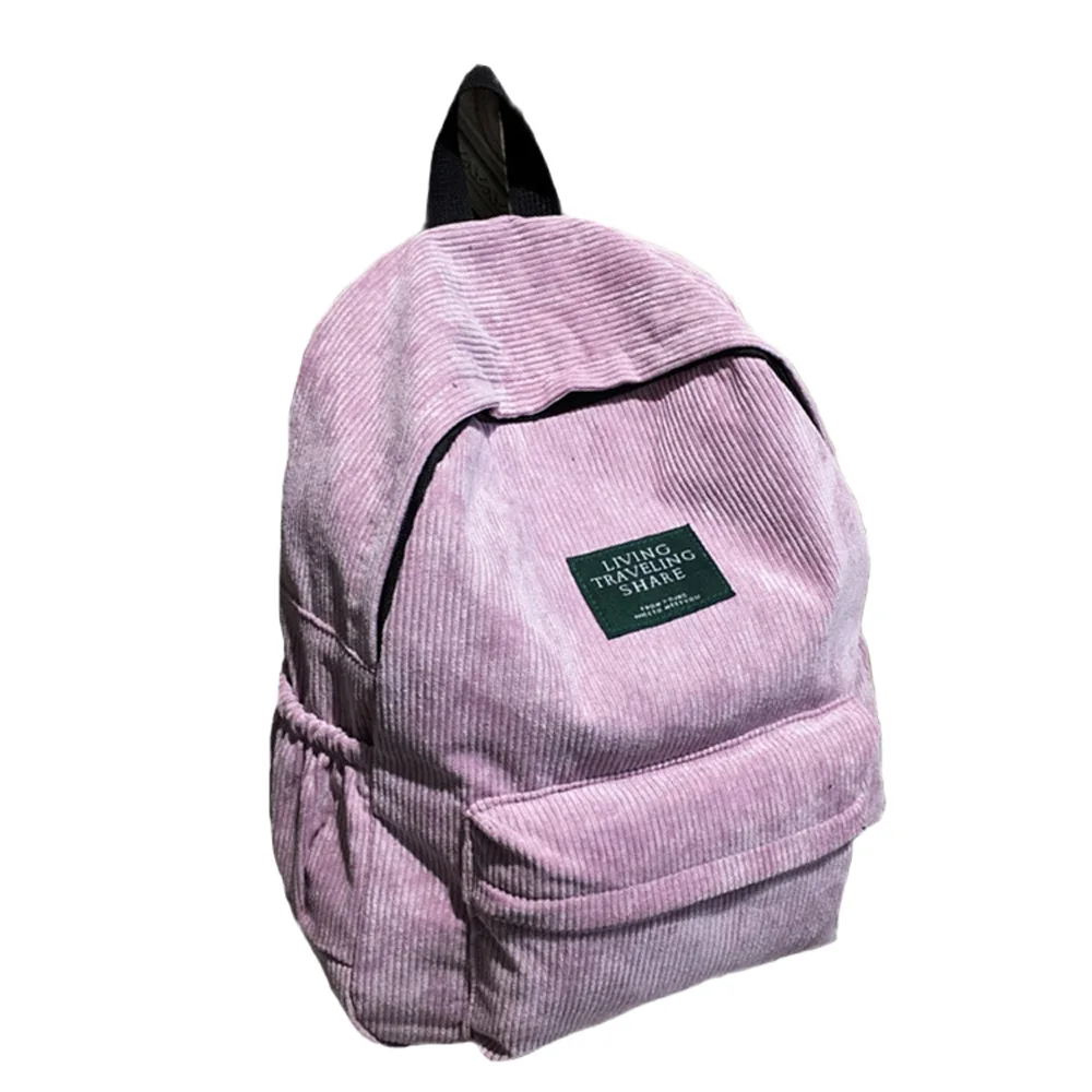 

2019 Women Backpack Vintage Corduroy Backpacks Women Large Capacity Zipper Design Schoolbag Teenager Girls mochila mujer Bag