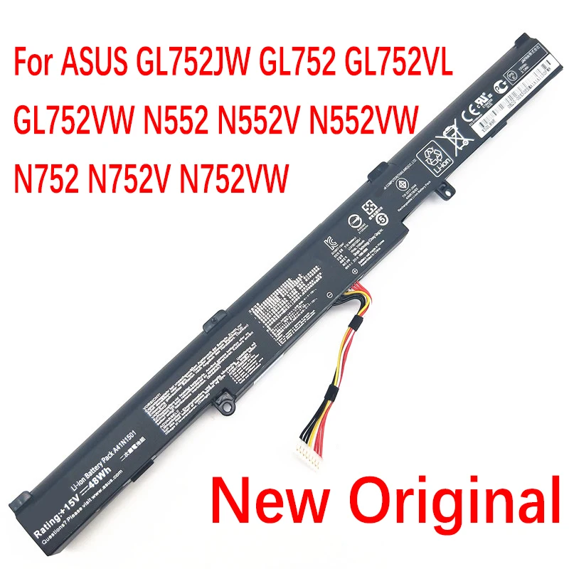 Оригинальный телефон A41N1501 Аккумулятор для ноутбука ASUS GL752JW GL752 GL752VL GL752VW N552 N552V N552VW