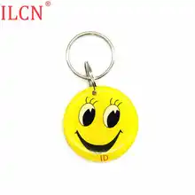125 кГц ID RFID водонепроницаемый брелок только для чтения желтый улыбающееся лицо падение клей брелок маркер тег EM4100 TK4100 контроль доступа 1