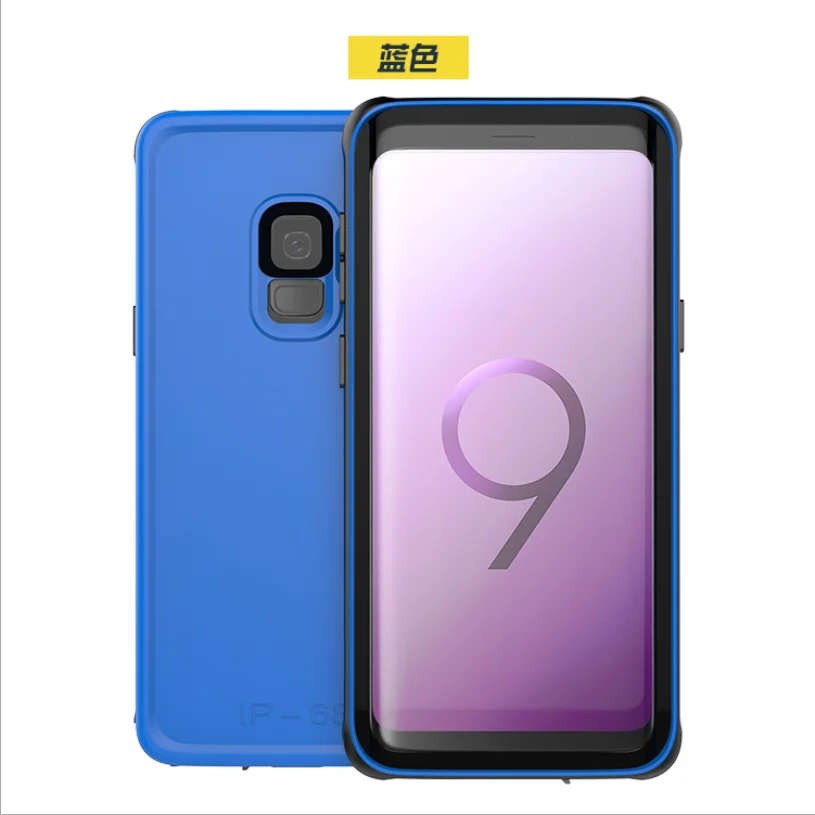 Водонепроницаемый защитный чехол для телефона samsung galaxy A50 A70 A40 A20 Note 8 9 10 S8 S9 S10 plus чехол для телефона r - Цвет: Синий