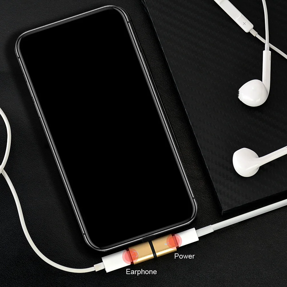 100 шт./лот 2 в 1 для Lightning аудио адаптер для iPhone XR XS Max 7 8 Plus X Зарядное устройство для прослушивания наушников сплиттер конвертер Кабель