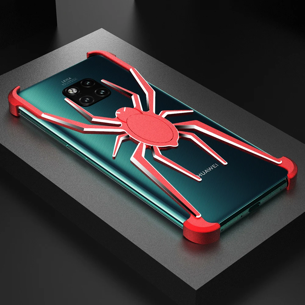 Алюминиевый чехол с пауком для huawei mate 20 mate20pro P30 Pro vivo X27 IQOO противоударный