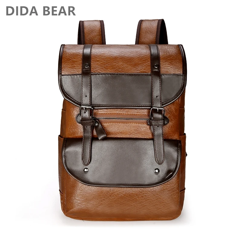 DIDA BEAR мужской рюкзак из искусственной кожи большой для ноутбука повседневная