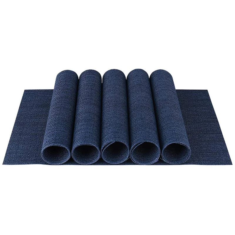 Hot Sale 6Pcs Heat-Resistant Placemats Stain Resistant Anti-Skid Washable PVC Table Mats Woven Vinyl | Дом и сад