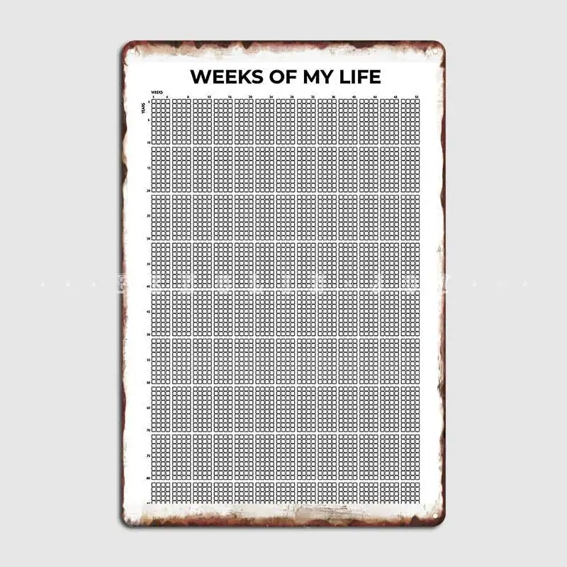 

Weeks Of My Life Metal Sign Club Bar Cave Vintage Plaques Tin Sign Poster