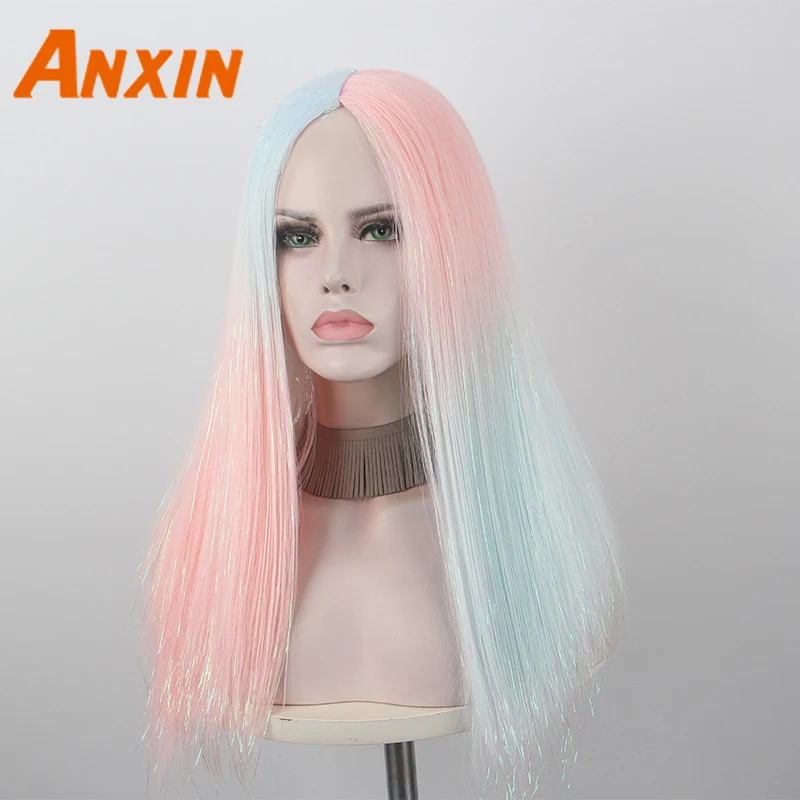 Anxin 2020 Новый розовый синий строченный цвет женский высокотемпературный шелковый