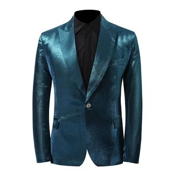 

NEW Mens Blazer Fashion Brand British's Style casual Slim Fit suit jacket male Blazers men coat Stage Singer suit