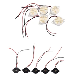 10 Pcs DC 3-24V Plastic Shell Continuous Sound Electronic Buzzer Alarm, 5 Pcs Black & 5 Pcs White