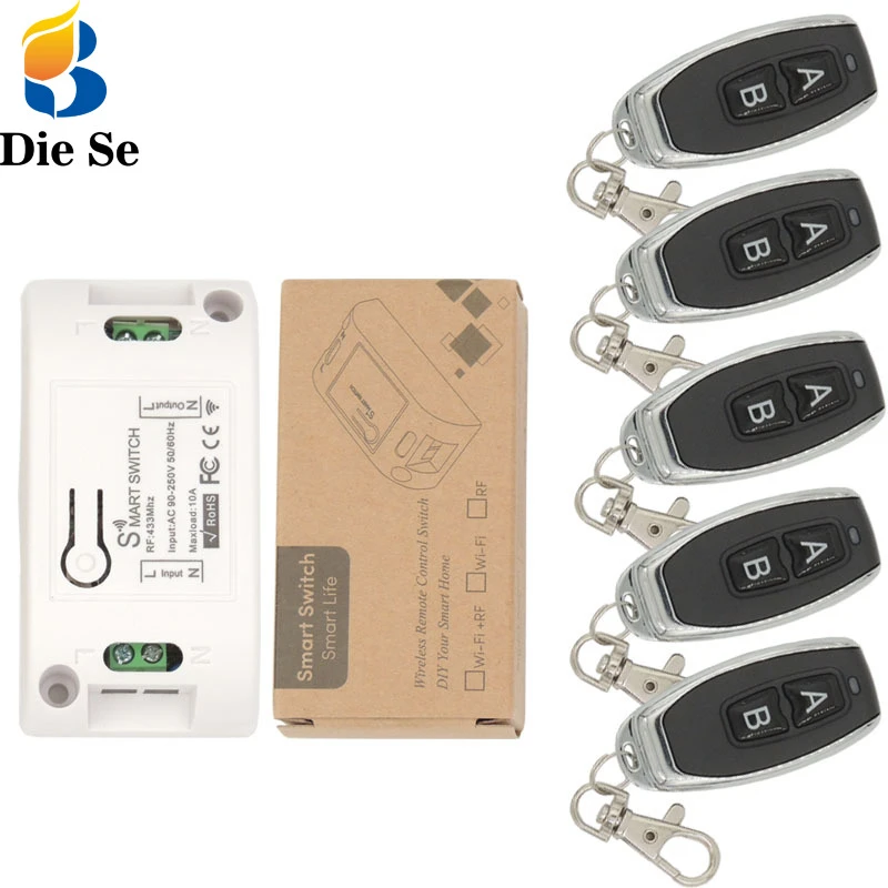 Smart Home DIY Led Lamp Light Switches 2200W Smart RF WiFi Remote Control 433Mhz