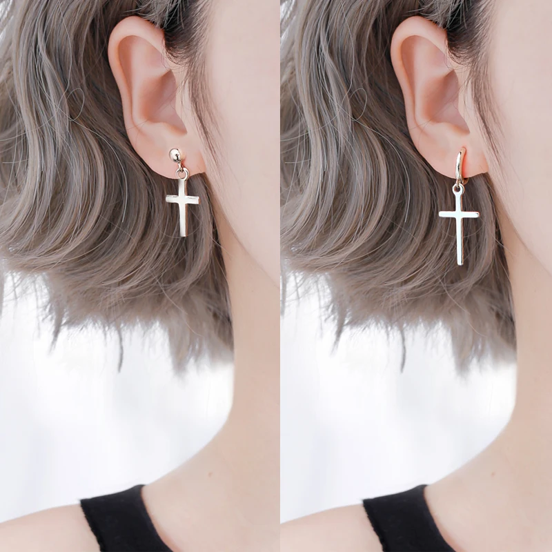 1Pairs Women Cross Earrings Fashion Punk Pendant Cartilage Drop Dangle Party Jewelry Aretes De Mujer Modernos | Украшения и