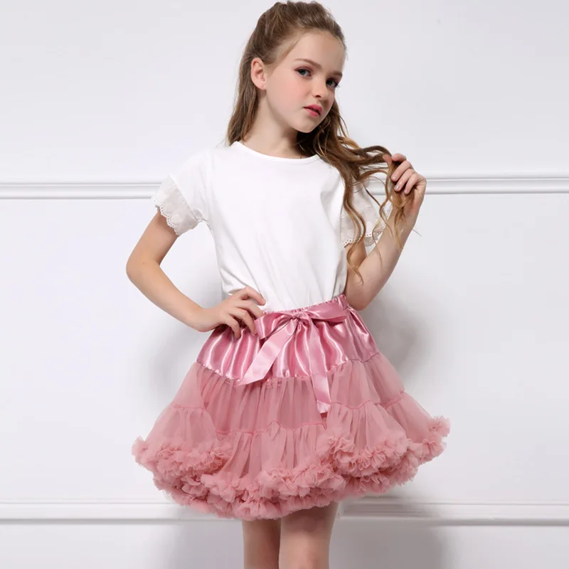 Юбка-пачка для маленьких девочек юбка-американка для балерины пышная Детские балетные юбки для вечерние танцевальные платье принцессы для девочки-подростка; одежда из фатина
