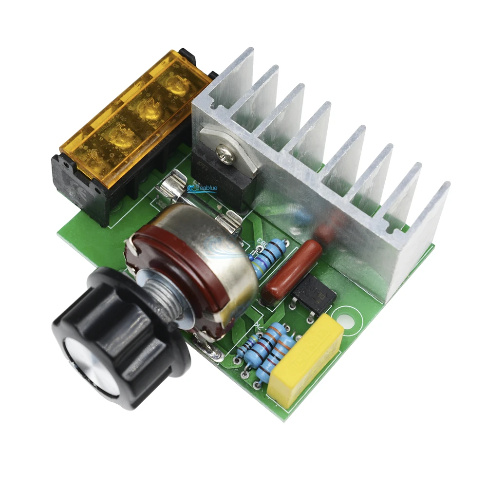 AC 220V 4000W High Power SCR Electric Voltage Regulator Motor Speed Controller Dimmers Dimming Speed With Temperature Insurance