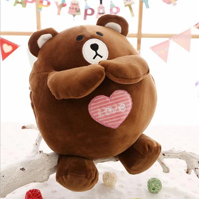 Kawaii Медведь свинья плюшевые игрушки чучела руки теплее цыпленок кукла слон Подушка Детские игрушки для девочек - Цвет: Bear
