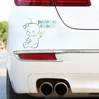 

Car Stickers 3D BABY ON BOARD Warning Reflective Sticker for Car Body Rearview Mirror Window Bumper Scratch Cover Cute Sticker