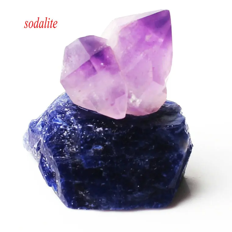 1 шт. смешанный натуральный аметист кристалл кластер с камнями шероховатый