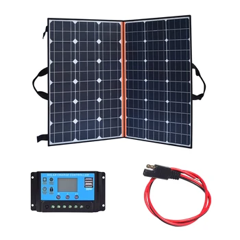 

XINPUGUANG Foldable Solar Panel 120W 12v Monocrystalline Solar Charger with 10A Controller for Camper Tent Outdoor Charging