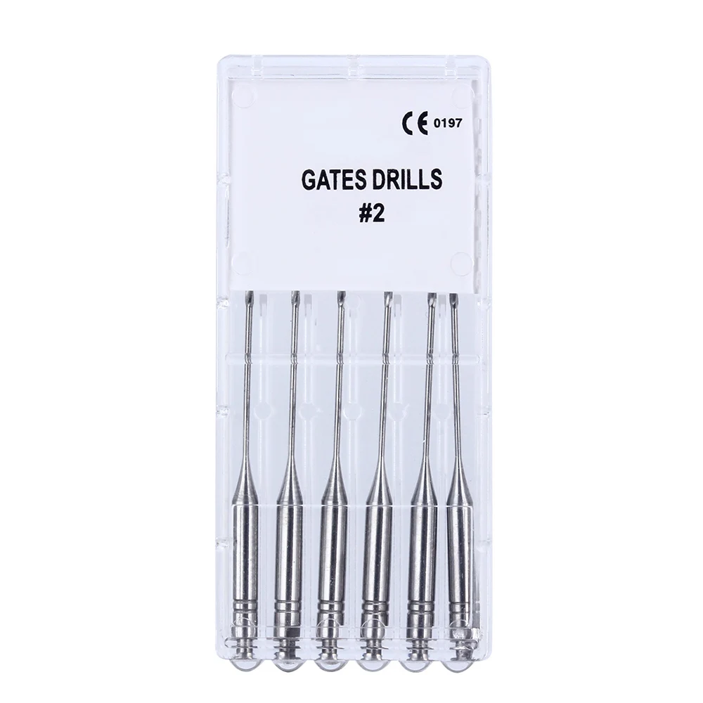 Gates Size 2 6 шт./кор. зубные эндодонтические файлы развертки дрель боры Peeso фрезы эндо файлы стоматологических инструментов стоматологические инструменты стоматологических инструментов, маленького размера, круглой формы с диаметром 32 мм - Цвет: Gates Size 2