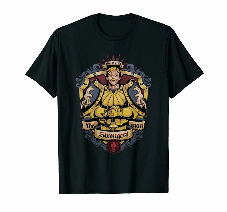 

The Strongest Man Seven Deadly Escanor The Sins And The Demons Black T-Shirt Custom Print Tee Shirt