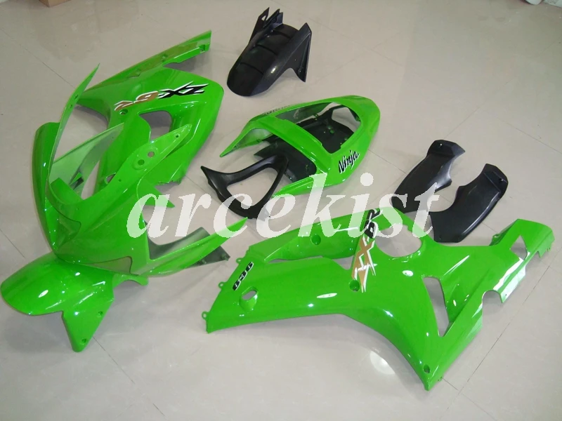 ABS литья под давлением мотоцикл обтекатели комплект подходит для Kawasaki Ninja ZX-6R 636 2003 2004 03 04 тела набор зеленый