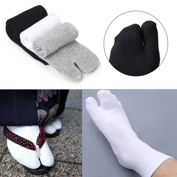 

1 Pair Japanese Flip Flop Sandal Split Toe Socks Men Women Kimono Foot Finger Geta Clog Cotton Polyester Socks