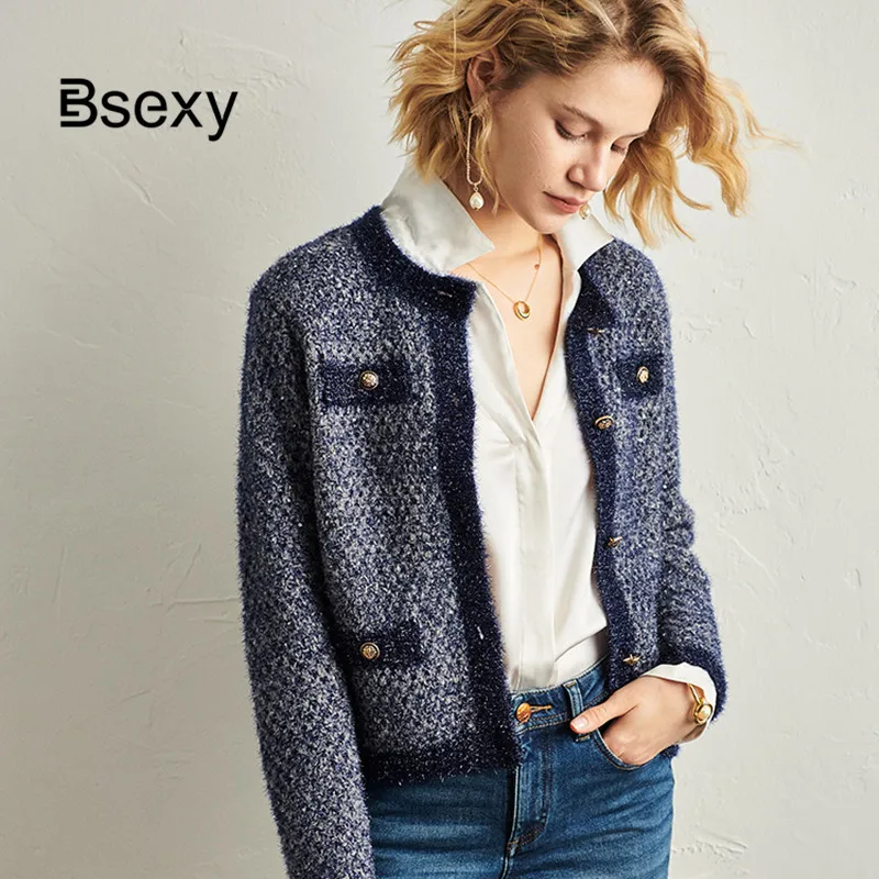 

Brand Designer Women's Cardigan 2019 Female Single Breasted knitted Cardigan Elegant Sweater Jacket Coat women fall clothing