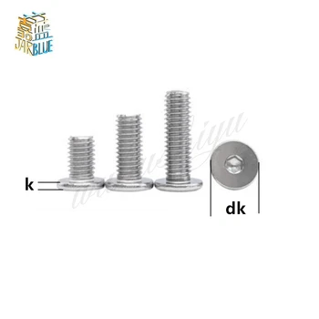 

5-50pcs Cm M2 M2.5 M3 M4 M5 M6 M8 Stainless Steel Hex Hexagon Socket Ultra Thin Super Low Flat Wafer Head Allen Cap Screw Bolt