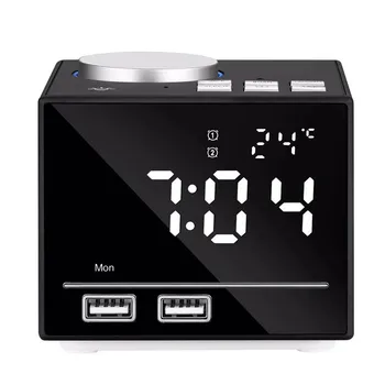 

Creative Night Light Bluetooth Alarm Clock Speaker with Dual USB Interface Charging Audio Creative Music Clock Display Radio #3
