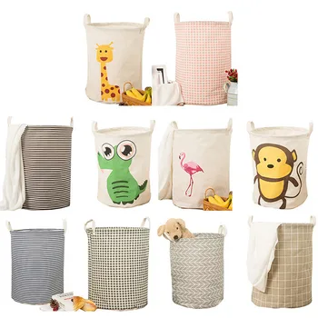 

New Large Laundry Bag Clothes Storage Baskets Kids Toy Storage Household Folding Laundry Basket Home Clothes Print Bags