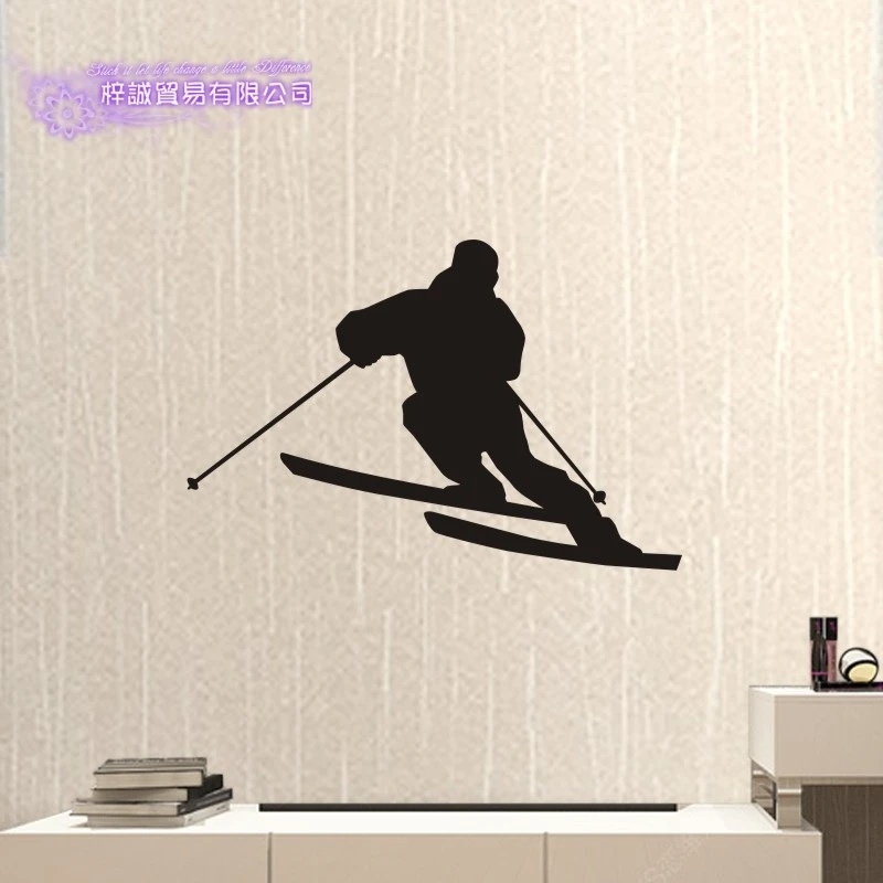 DCTAL Ski Car Sticker Snowboarding Decal Skiing Skating Posters Board Vinyl Wall Decals Pegatina Decor Mural Ski Sticker