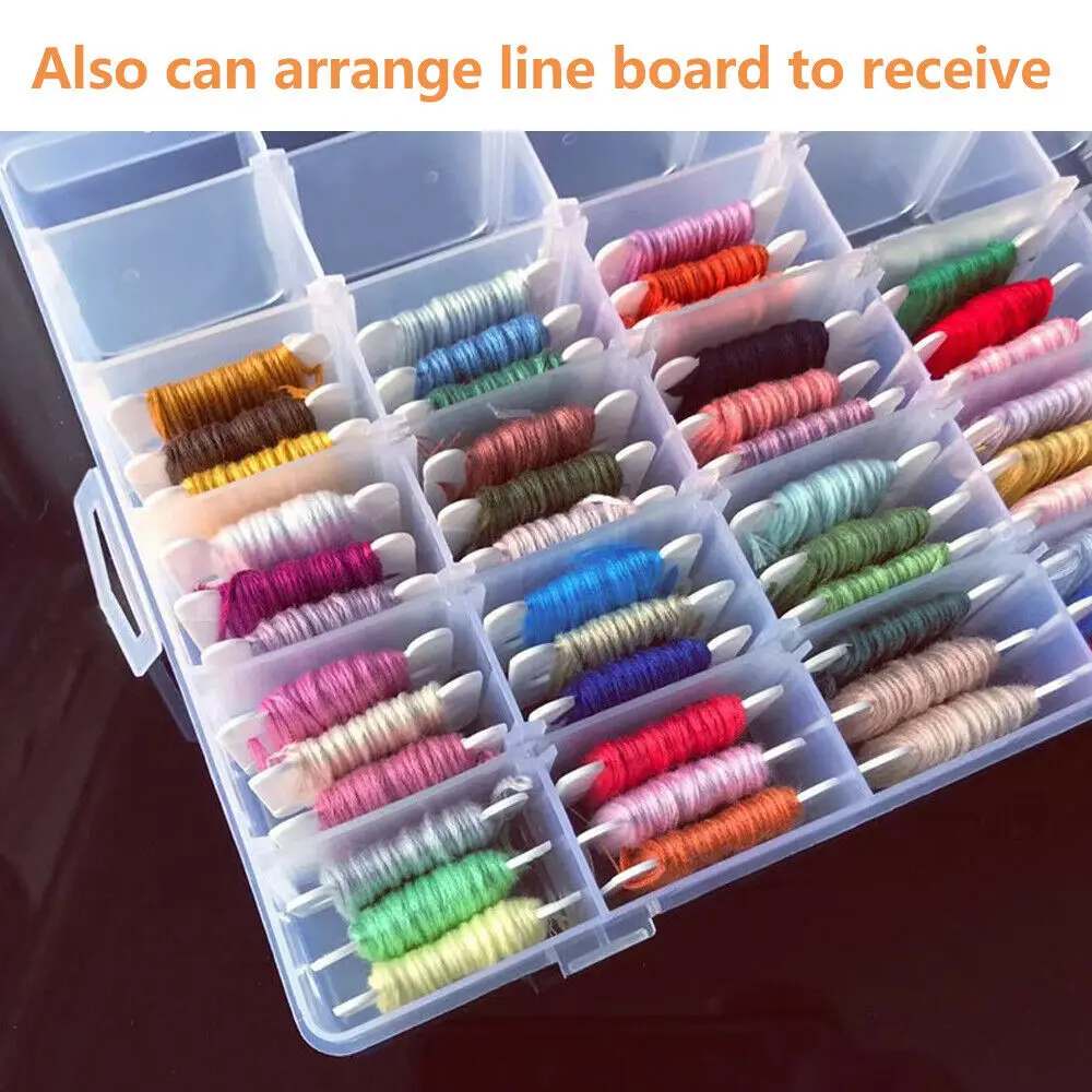Embroidery Floss Cross Stitch Organizer Storage Box Set 120PCS Thread Bobbins