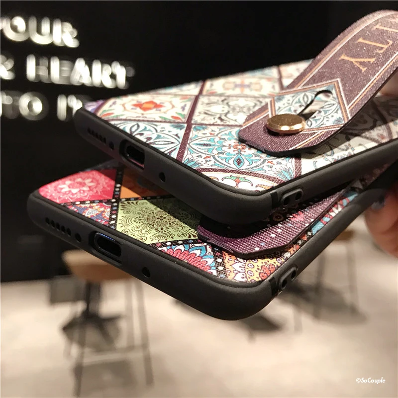 SoCouple Wrist Strap Soft TPU Phone Case For Huawei Mate 10 20 Pro P10 plus P20 Pro Lite Nova 3 3i 2s Flower Holder Case Cover (7)