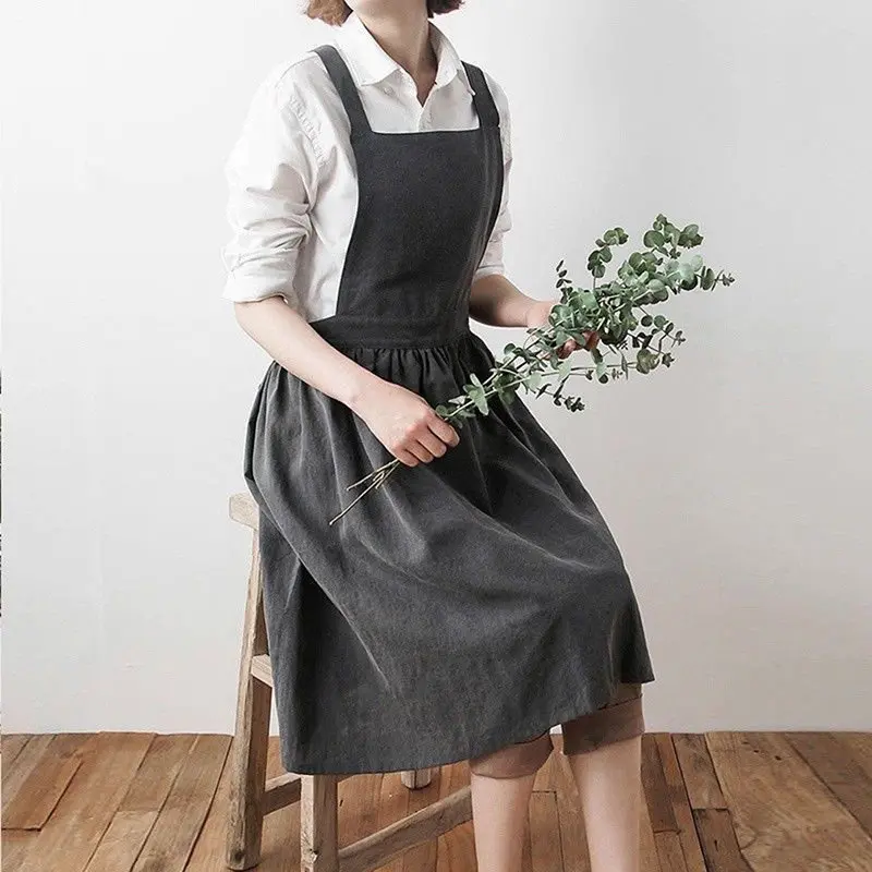 Hot Skirt Type Apron Brief Nordic Skirt Cotton Linen Apron Coffee Shops And Flower Shops Work Cleaning Aprons For Woman Washing