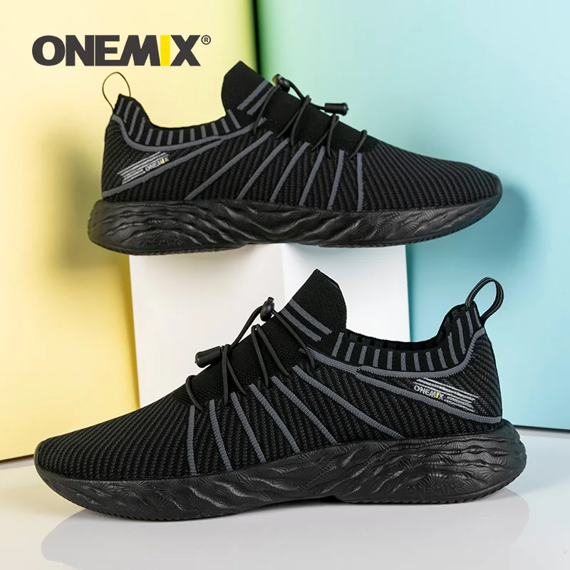 ONEMIX новинка 2020 черная ткань водонепроницаемые дышащие тренировочные кроссовки