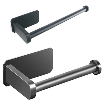 

Toilet Paper Holder Black Bathroom Toilet Roll Paper Holder Vacuum Wall Mounted Kitchen Paper Holder Napkin Towel 2Pcs