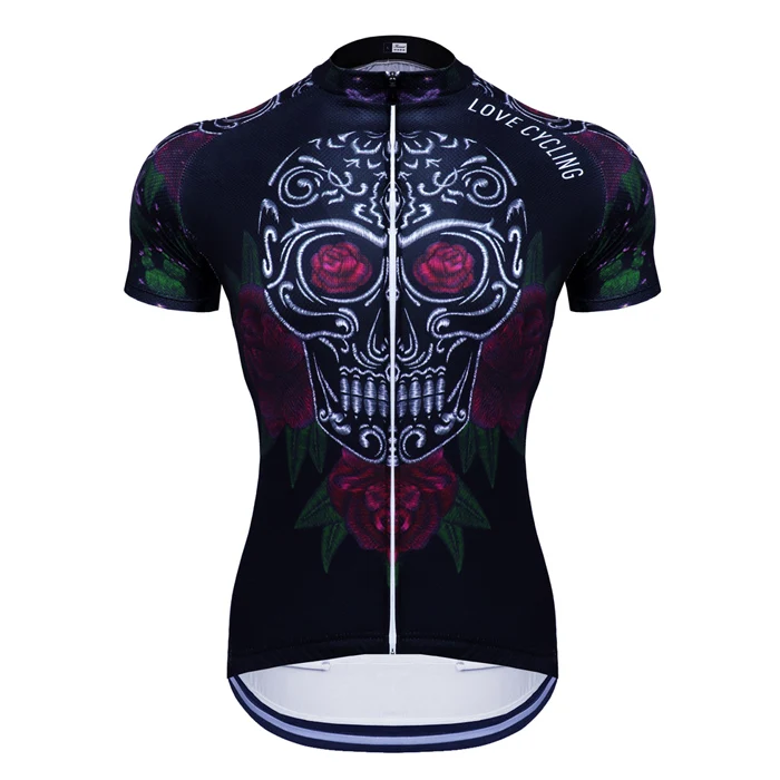 

Skull Sublimation Printing Cycling Jersey Best Polyester Bike Wear Summer Men Quick Dry Cycling Top Bicycle Shirt
