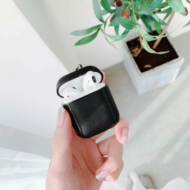 Контрастный ЦВЕТНОЙ наушник чехол для гарнитура для airpods чехол кожаный чехол для наушников для Air Pods 1 2 сумка для наушников - Цвет: No. 2