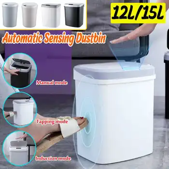 

15L/12L Home Intelligent Waste Bins Automatic Sensor Dustbin Electric Garbage Bin smart dustbin Induction Trash Can for Kitchen