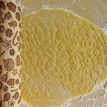 Деревянное хлебное печенье лапши печенье, фондан, пирог тесто выгравированный ролик Снежинка Рождество тисненая Скалка