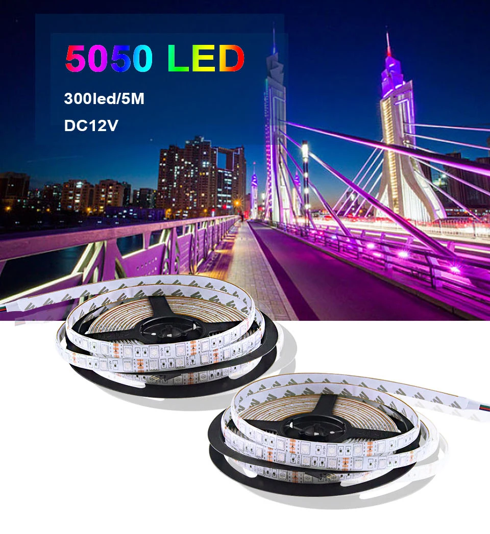 5050 RGB LED Light Strip Kitchen Under Cabinet Lights Luces LED Decoracion Dormitorio Cupboard Bedroom Refrigerator TV BackLight_01