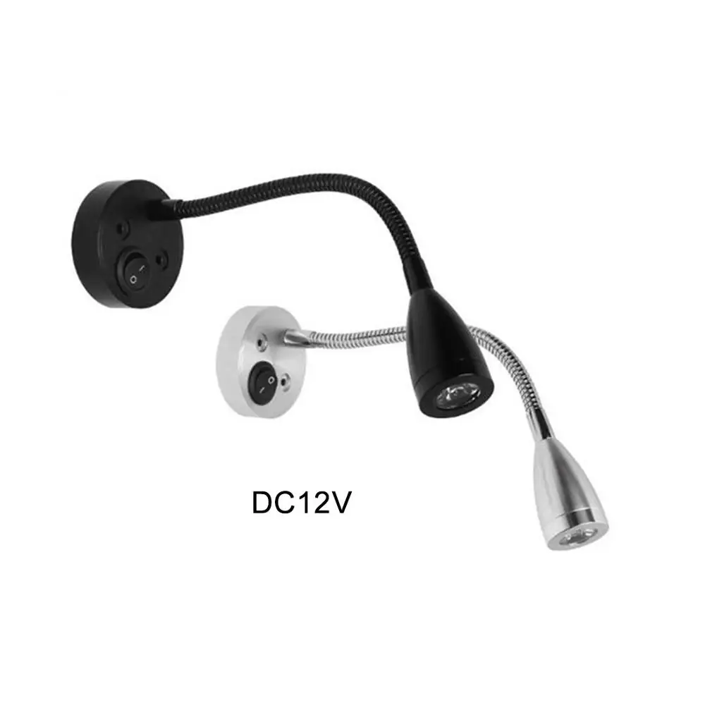 Светильник для чтения Gooseneck RV 12V 3W прикроватный настенный светильник с
