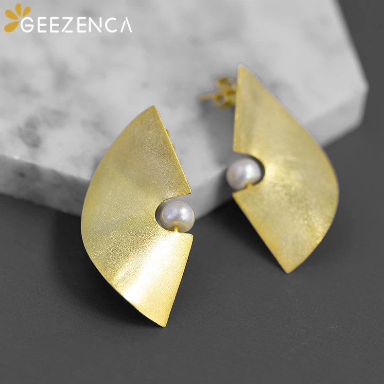 Женские серьги-гвоздики из серебра 925 пробы с искусственным жемчугом | Украшения